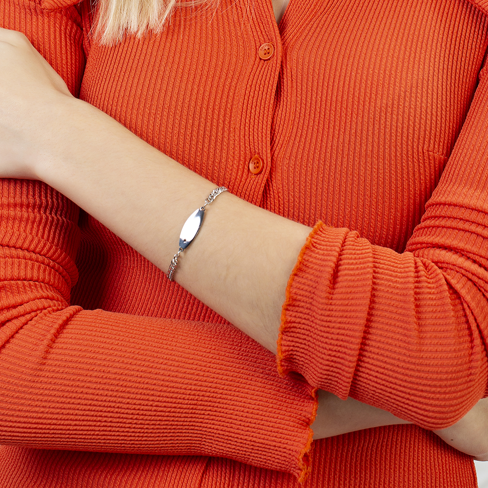 Yıldız Detaylı Gümüş Renk Kişiye Özel İsim Yazılı Çelik Kadın Bileklik - 3