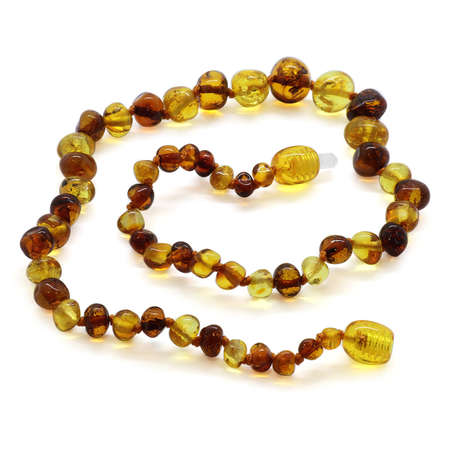 Çok Renkli Doğal Damla Kehribar Bebek Diş Kolyesi - Tesbihane