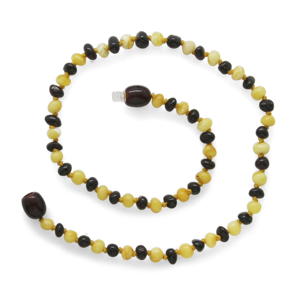 Çok Renkli Özel Seri Doğal Damla Kehribar Taşlı Bebek Diş Kolyesi - 3