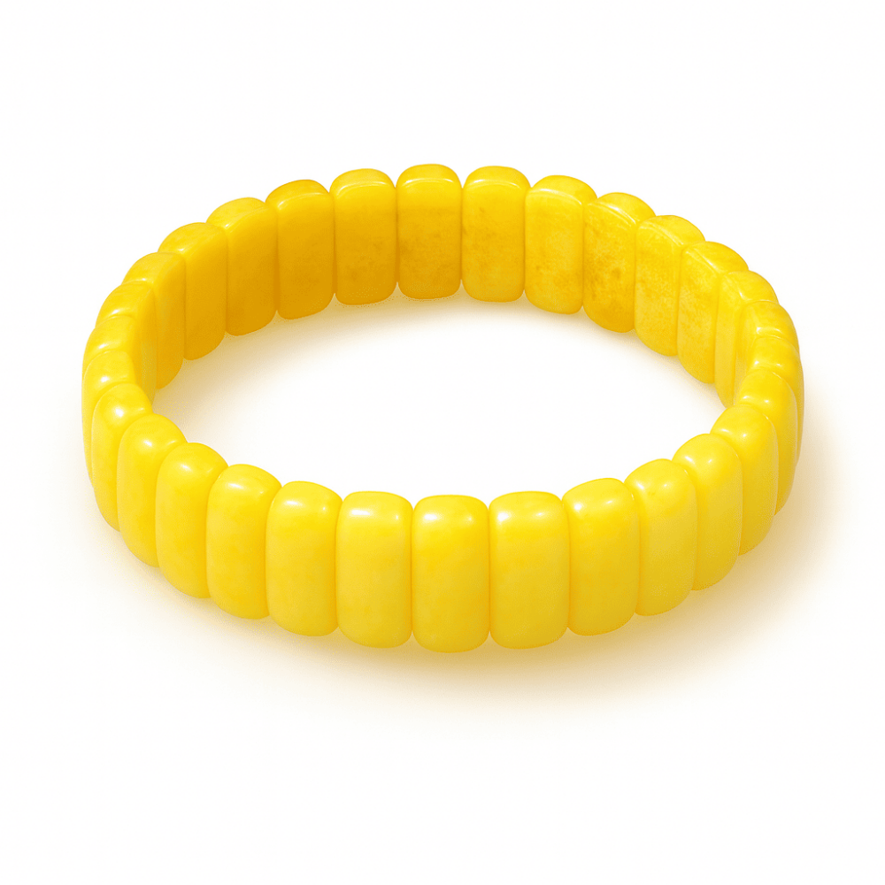 Çubuk Kesim Hardal Rengi Beyrut Kehribar Kadın Rolex Bileklik - 4