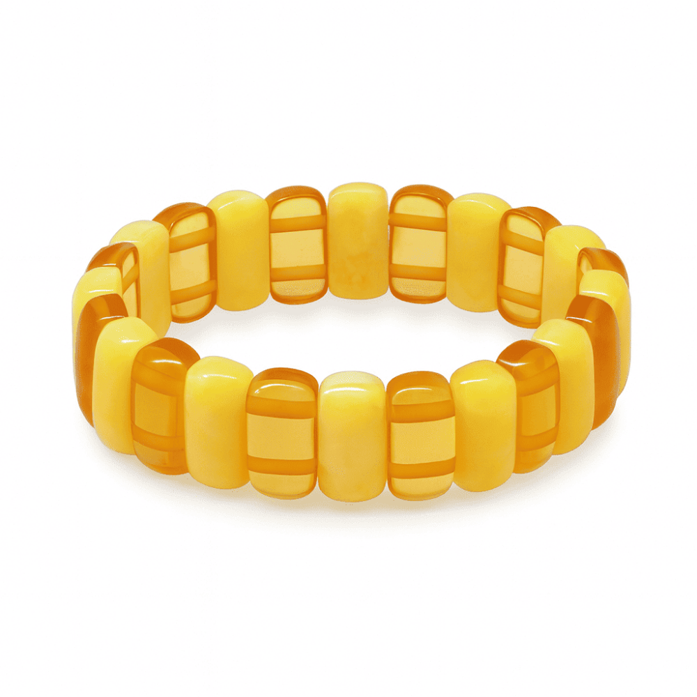 Çubuk Kesim Sarı Beyaz Bal Rengi Beyrut Kehribar Erkek Rolex Bileklik - 4