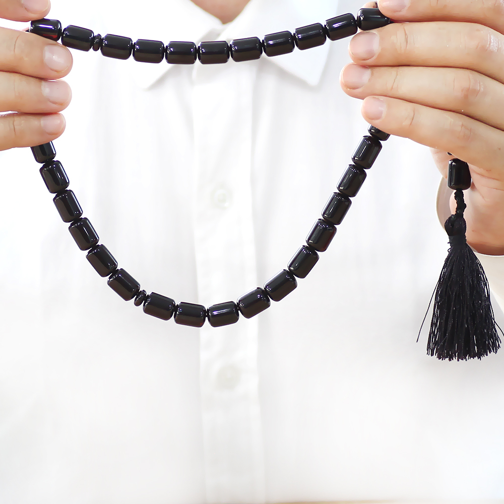 Çubuk Sıkma Kehribar Tesbih - Osmanlı Saray Püsküllü - Koyu Kırmızı Renk - Maxi Boy - Kapsül Kesim - 4