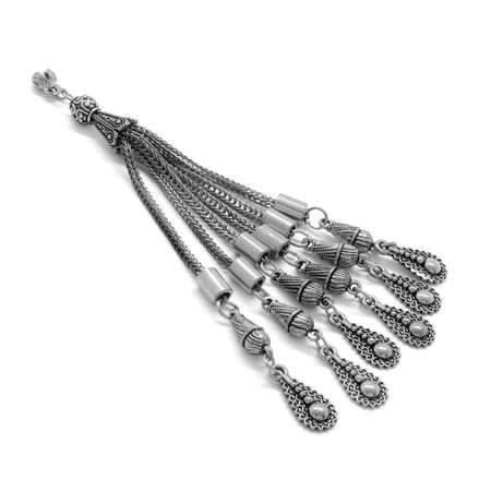 Damla Tasarım 6'lı Antik Gümüş Renk Kararmaz Metal Püskül - Tesbihane