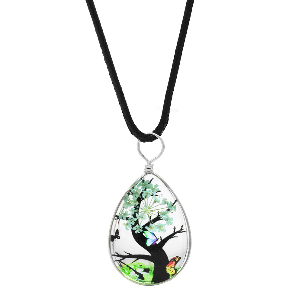 Damla Tasarım Beyaz Çiçekli Doğa Temalı El Yapımı Natural Reçine Kolye - 3