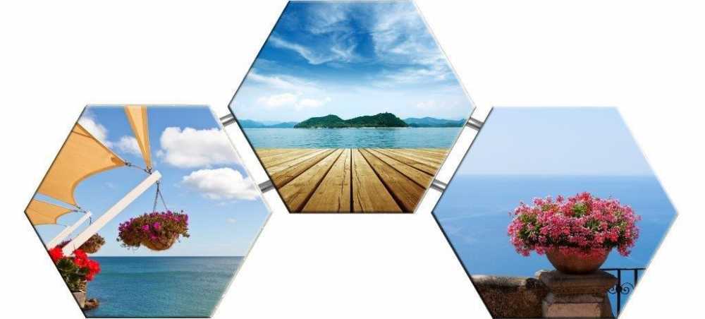 Deniz Manzaralı ve Çiçek Temalı Kanvas Tablo - 2