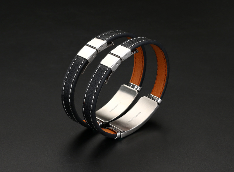 Deri ve Çelik Bileşim İsme Özel Yazılı Yay Burcu Kadın Bileklik - 3