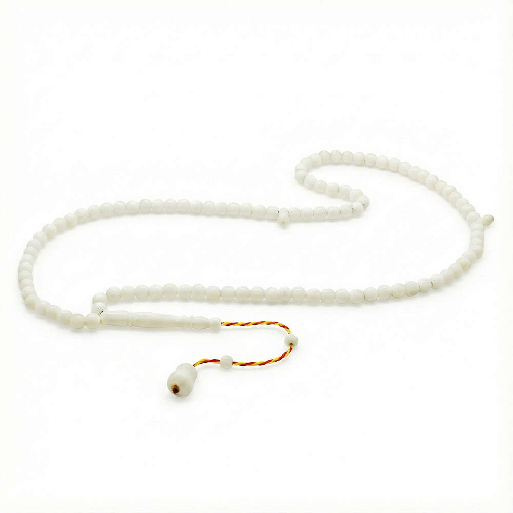 Deve Kemiği Namaz Tesbihi - Sistemli - Beyaz Renk - Küre Kesim - 4