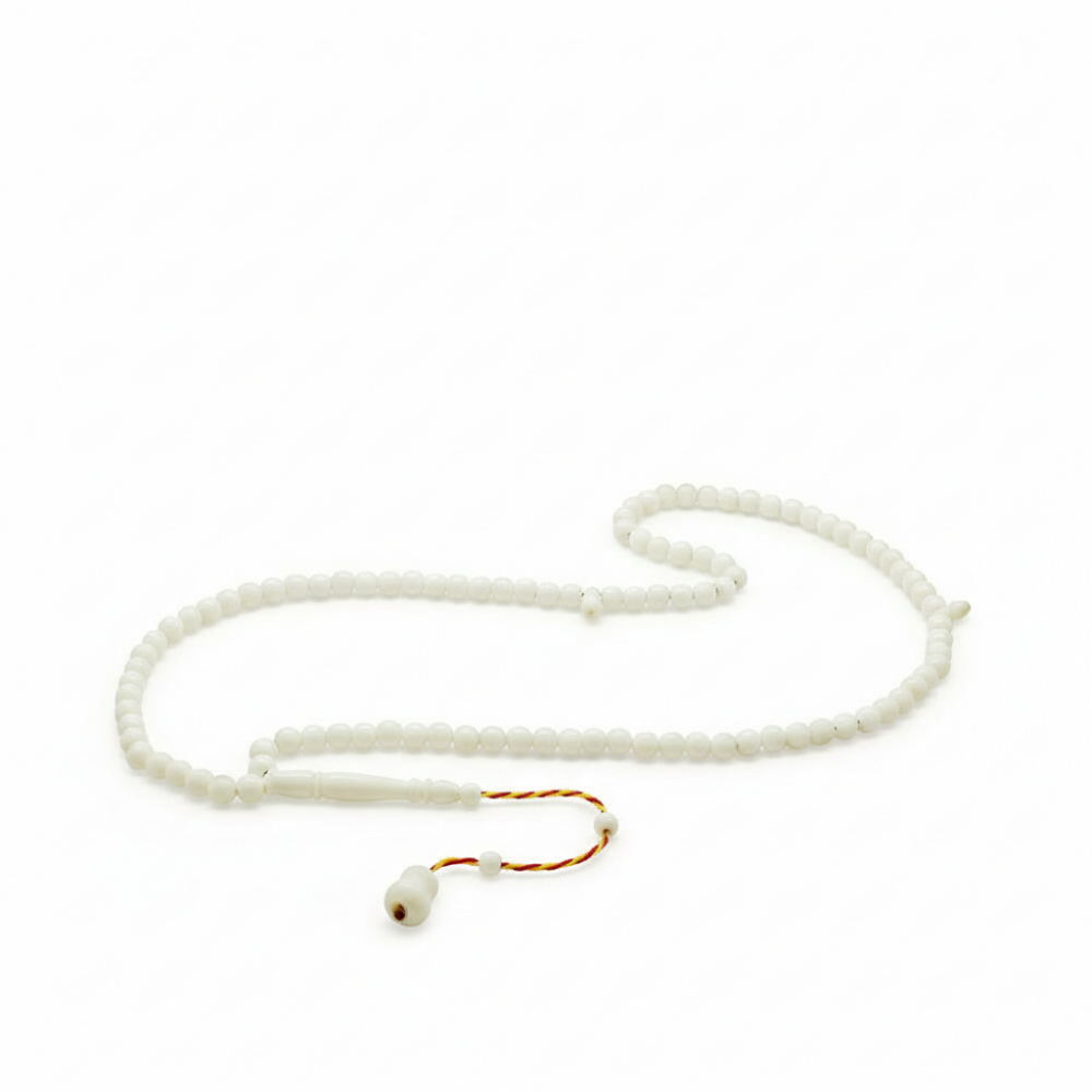 Deve Kemiği Namaz Tesbihi - Sistemli - Beyaz Renk - Küre Kesim - 4