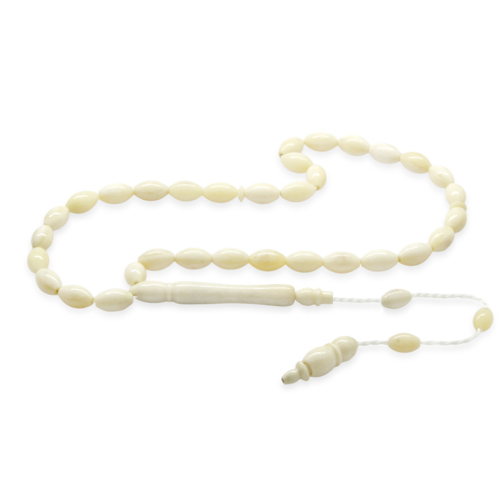 Deve Kemiği Tesbih - Sistemli Tasarım - Naturel Renk - Arpa Kesim - 4