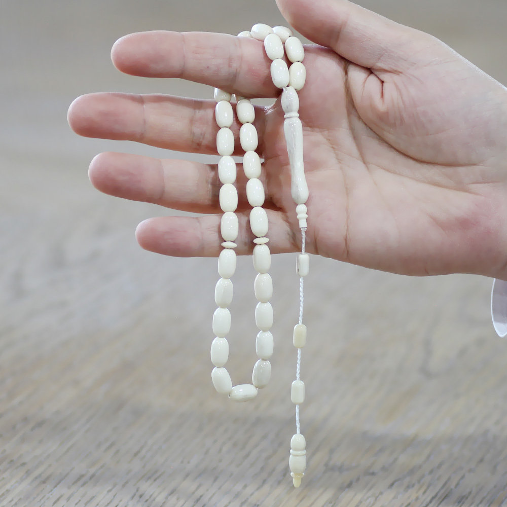 Deve Kemiği Tesbih - Sistemli Tasarım - Naturel Renk - Kapsül Kesim - 2