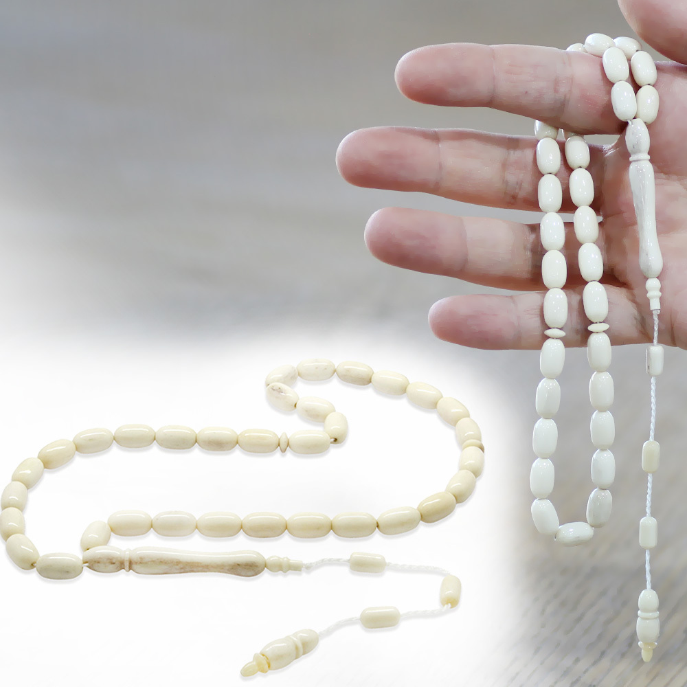 Deve Kemiği Tesbih - Sistemli Tasarım - Naturel Renk - Kapsül Kesim - 1