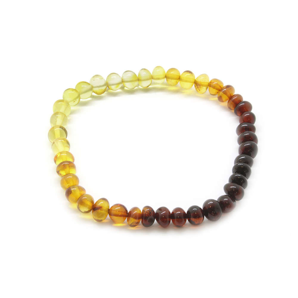 Gökkuşağı Rengi Doğal Damla Kehribar Bileklik - 1