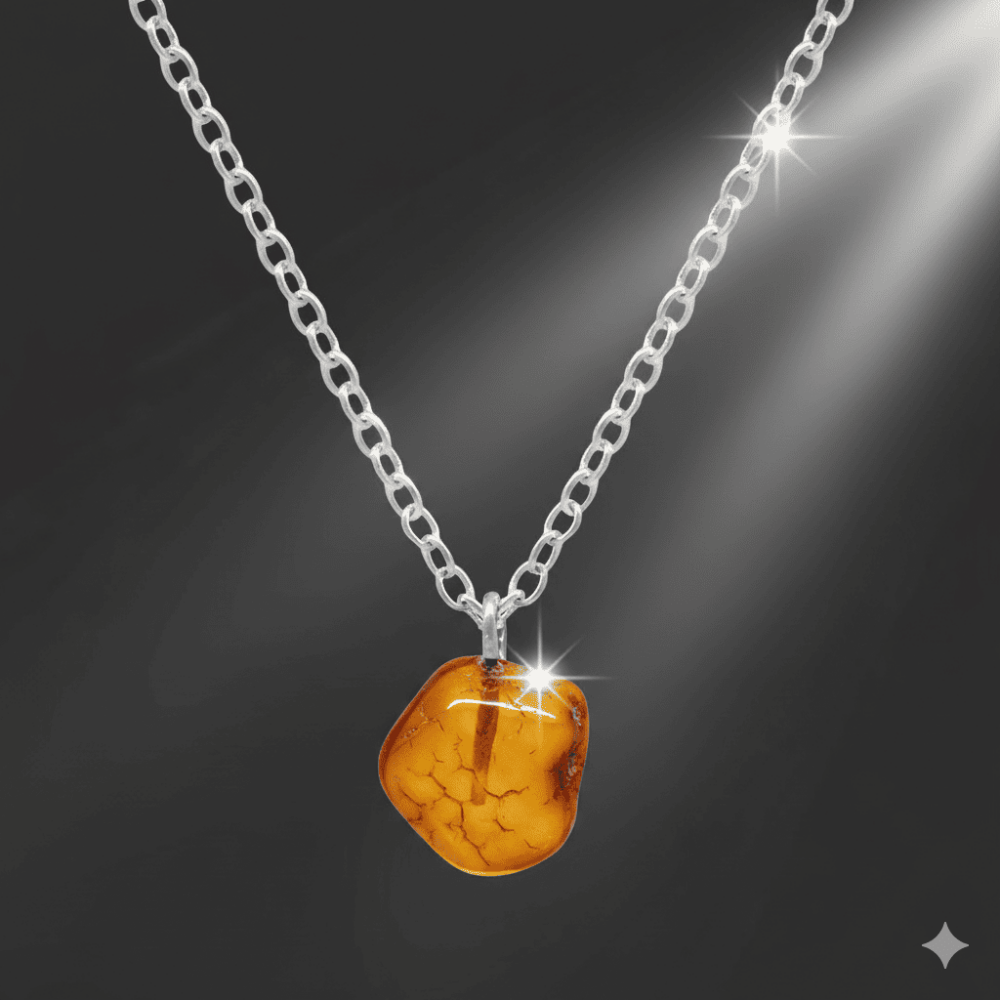 Doğal Form Gün Batımı Renkli Hakiki Damla Taşlı Kolye - 3