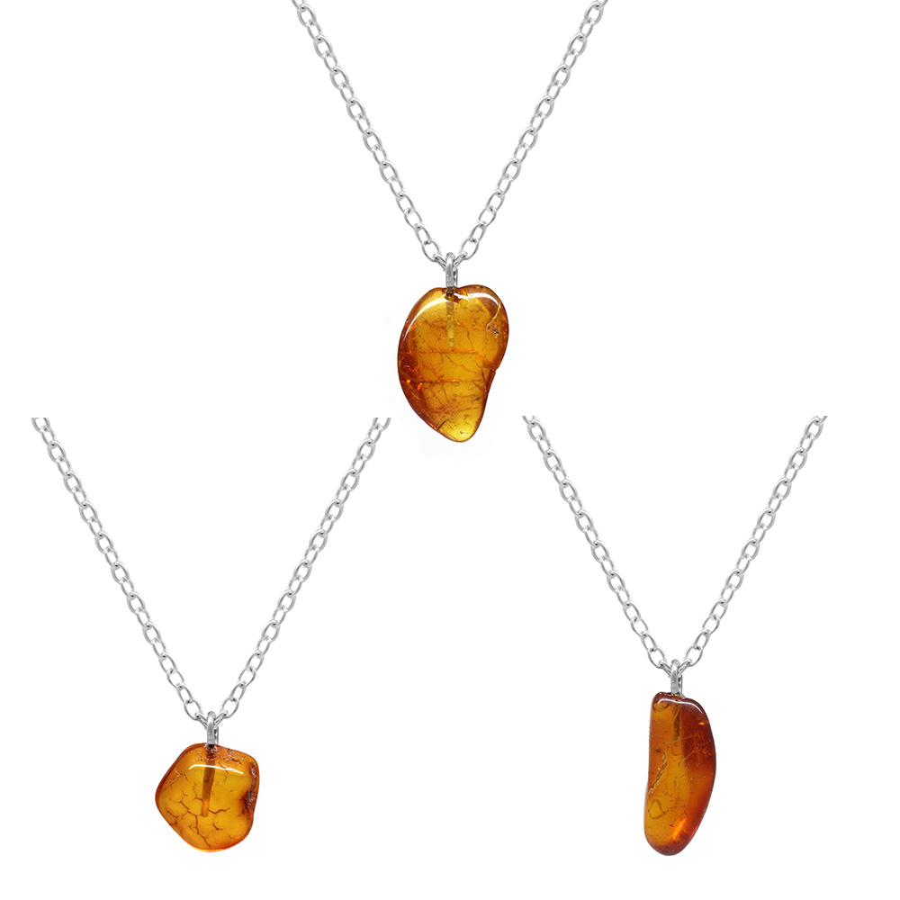 Doğal Form Gün Batımı Renkli Hakiki Damla Taşlı Kolye - 5