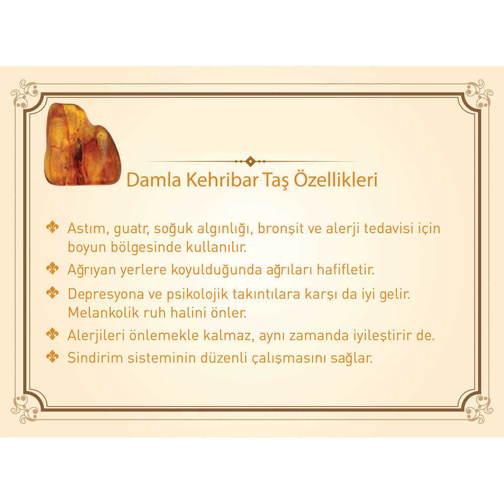Multicolor Doğal Damla Kehribar Taşlı Bebek Diş Kolyesi - 2