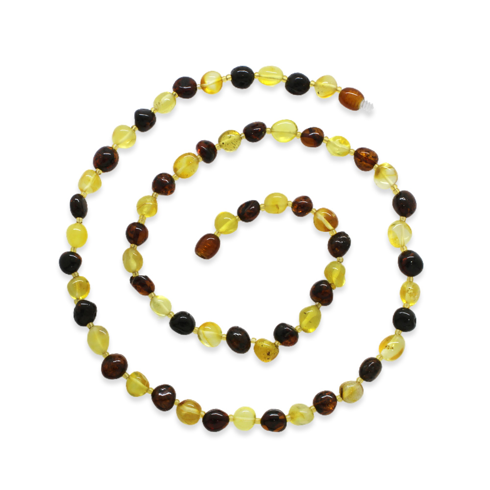 Doğal Form Çok Renkli Hakiki Damla Kehribar Erkek Kolye - 1