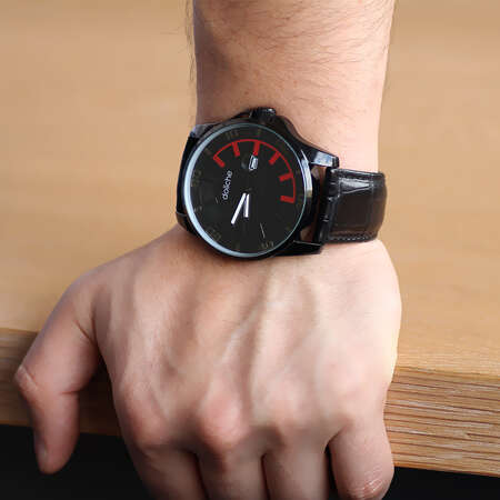 Doliche TH-DW1038-4 Siyah Deri Kordonlu Erkek Kol Saati - Tesbihane