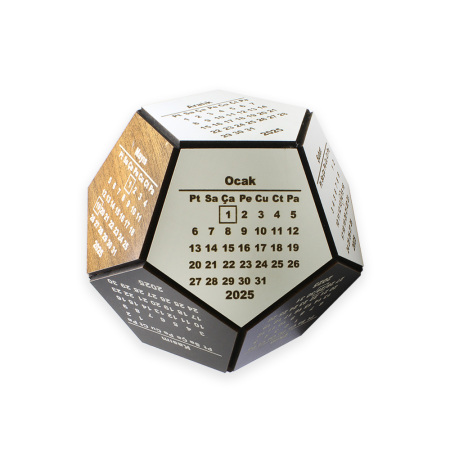 Dört Mevsim Renklendirmeli Üç Boyutlu Masaüstü 2025 Ahşap Takvim - Tesbihane