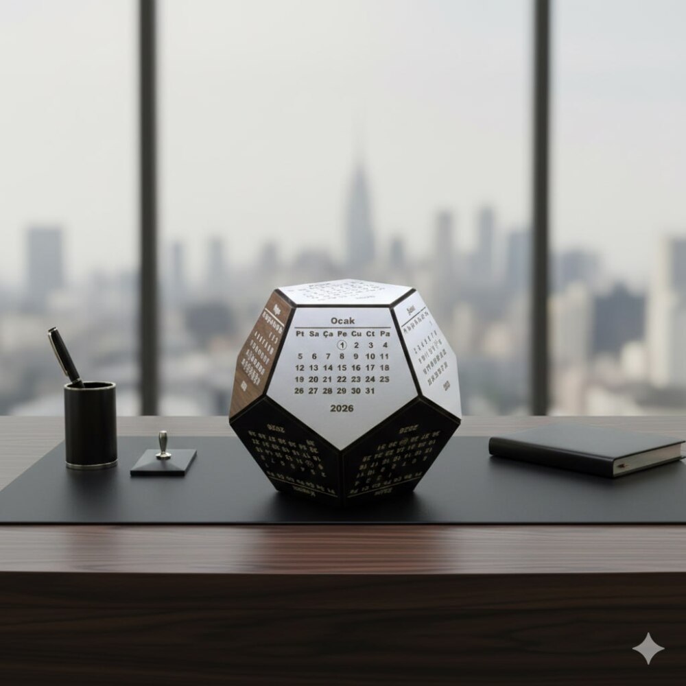 Dört Mevsim Renklendirmeli Üç Boyutlu Masaüstü 2026 Ahşap Takvim - 7