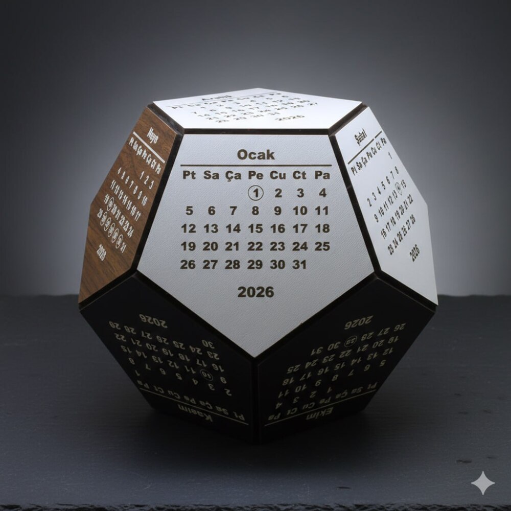 Dört Mevsim Renklendirmeli Üç Boyutlu Masaüstü 2026 Ahşap Takvim - 8