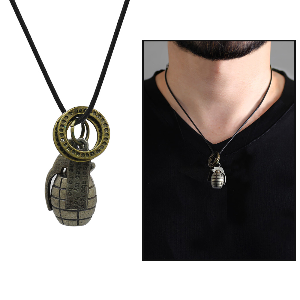 El Bombası Tasarım Ayarlanabilir İp Zincirli Pirinç Erkek Kolye - 1