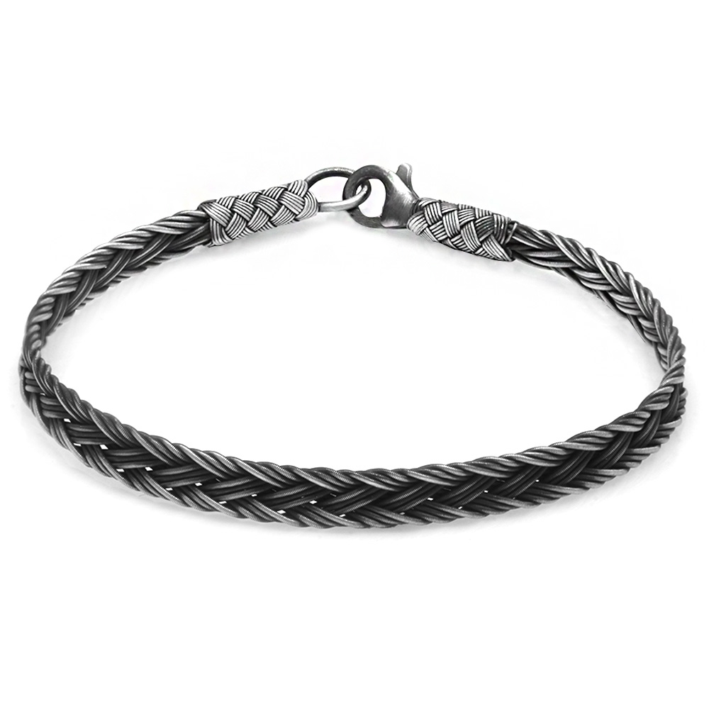 El İşçiliği Modern Tasarım 1000 Ayar Gümüş Kazaz Erkek Bileklik - 3