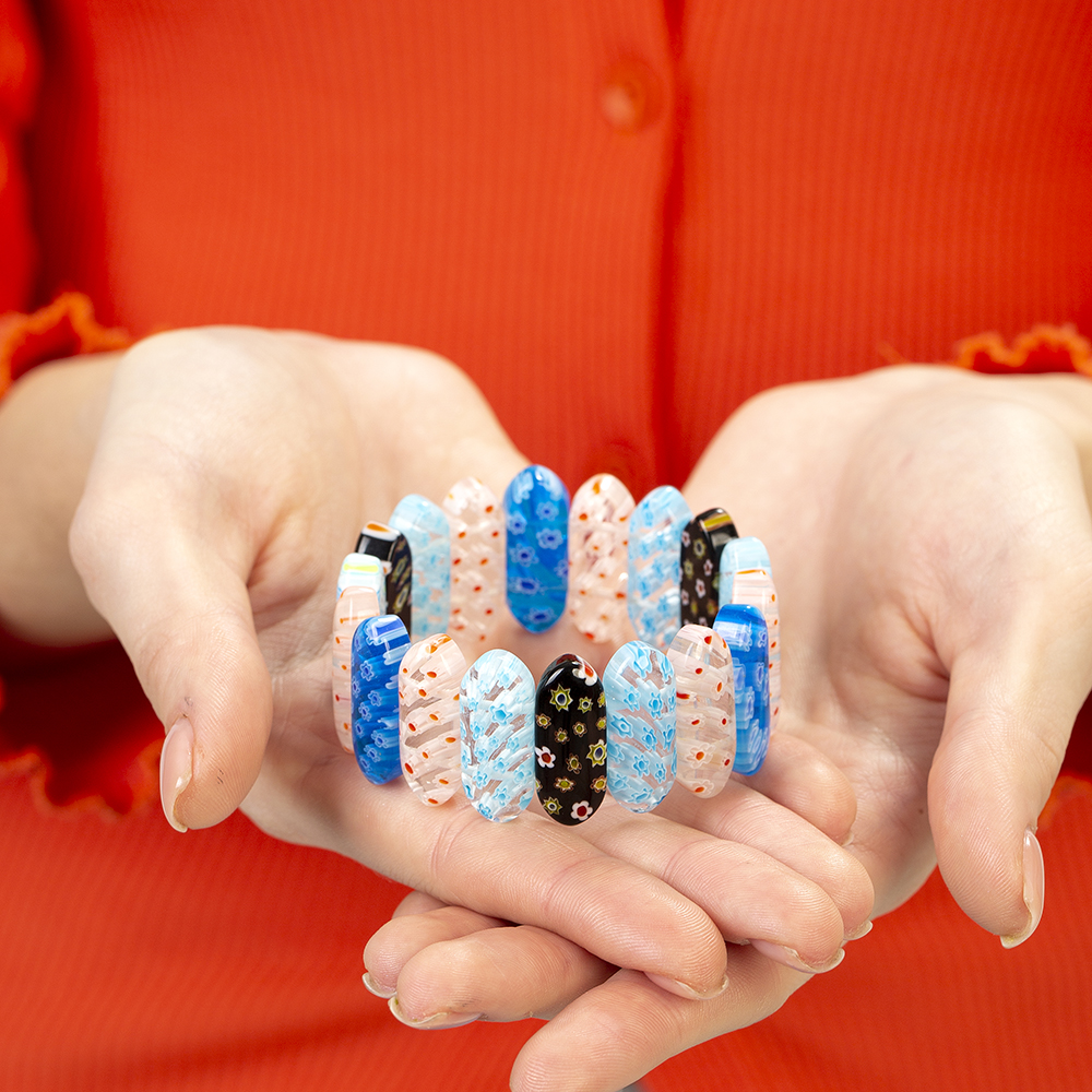 El İşçiliği Murano Cam Sanatı Çakra Tasarım Kadın Bileklik - 5