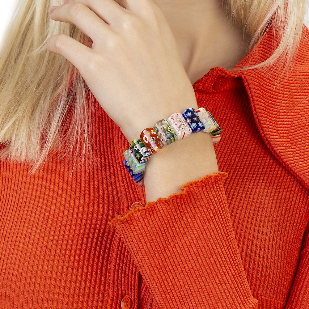 El İşçiliği Murano Cam Sanatı Çakra Tasarım Rolex Kadın Bileklik - 3