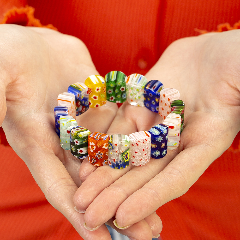 El İşçiliği Murano Cam Sanatı Çakra Tasarım Rolex Kadın Bileklik - 2