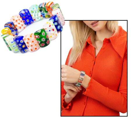 El İşçiliği Murano Cam Sanatı Çakra Tasarım Rolex Kadın Bileklik - Tesbihane