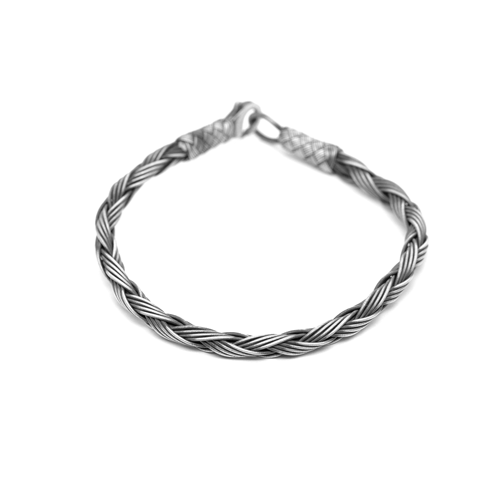 El İşçiliği 4 lü Örgü Tasarım 1000 Ayar Gümüş Kazaz Kadın Bileklik - 4