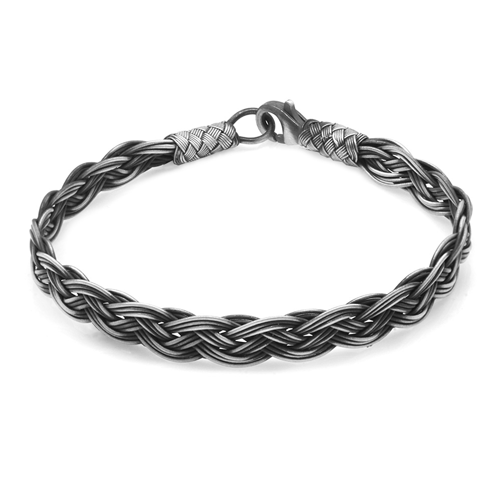 El İşçiliği Özel Tasarım 1000 Ayar Gümüş Kazaz Erkek Bileklik - 3