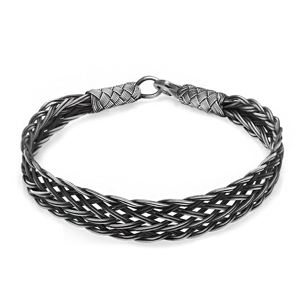 El İşçiliği Özel Tasarım Avangard 1000 Ayar Gümüş Kazaz Erkek Bileklik - 3