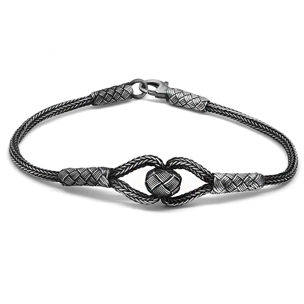 El İşçiliği Tarz Tasarım 1000 Ayar Gümüş Kazaz Bileklik - 3