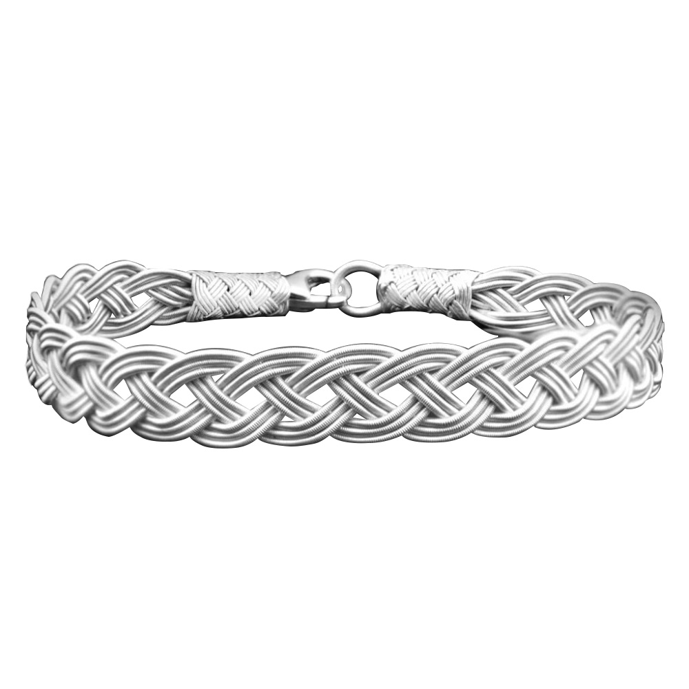 El İşçiliği Gümüş Renk 1000 Ayar Gümüş Kazaz Bileklik - 1