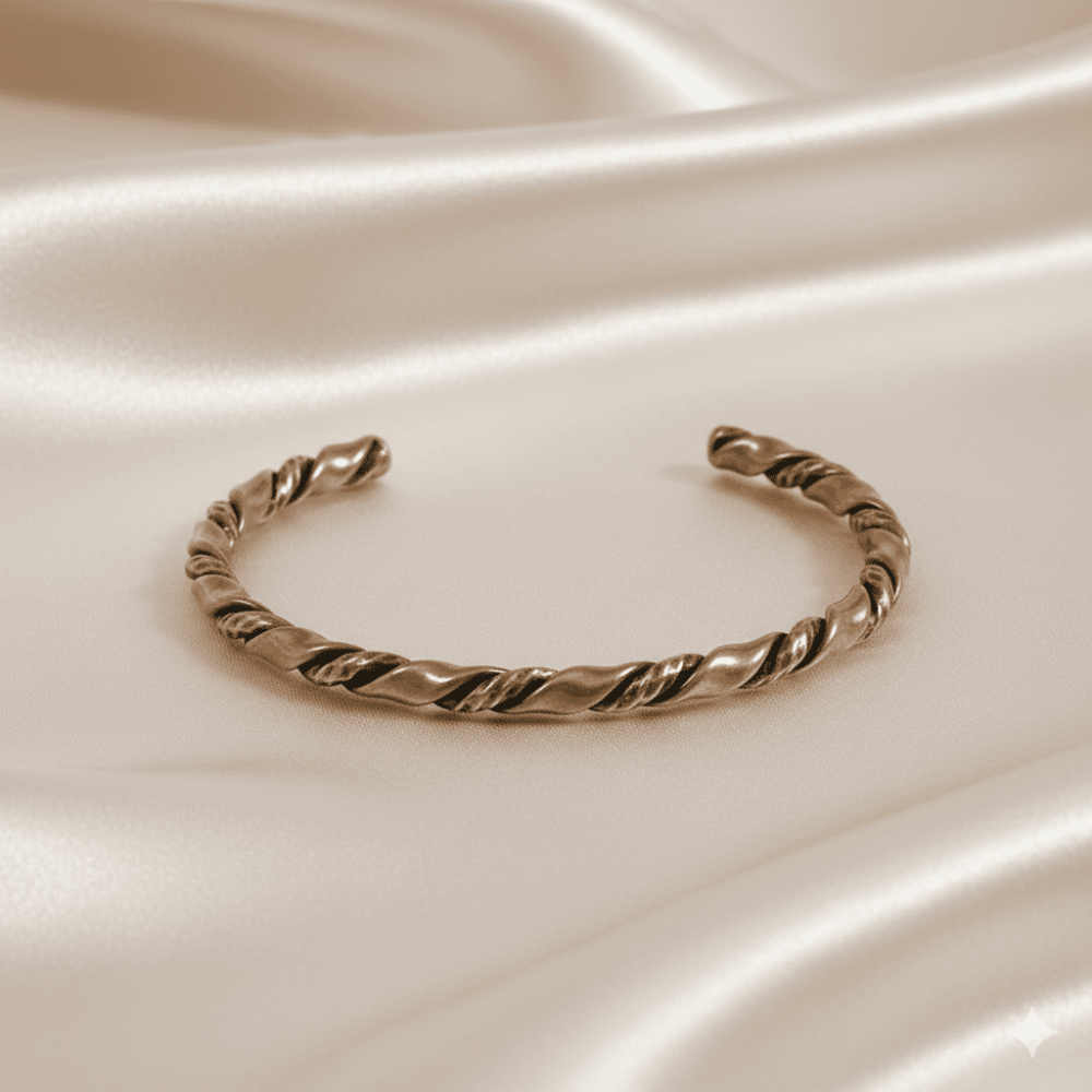 Erkek Bakır Pirinç Bileklik - Otantik Burma Tasarım - Ayarlanabilir Yapı - 3