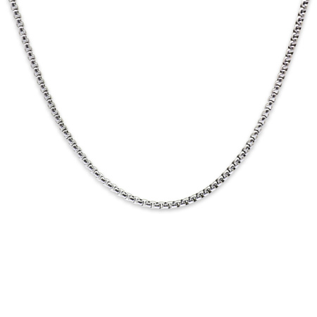 Erkek Çelik Zincir - Popcorn Tasarım - Gümüş Renk - 60 cm - Tesbihane