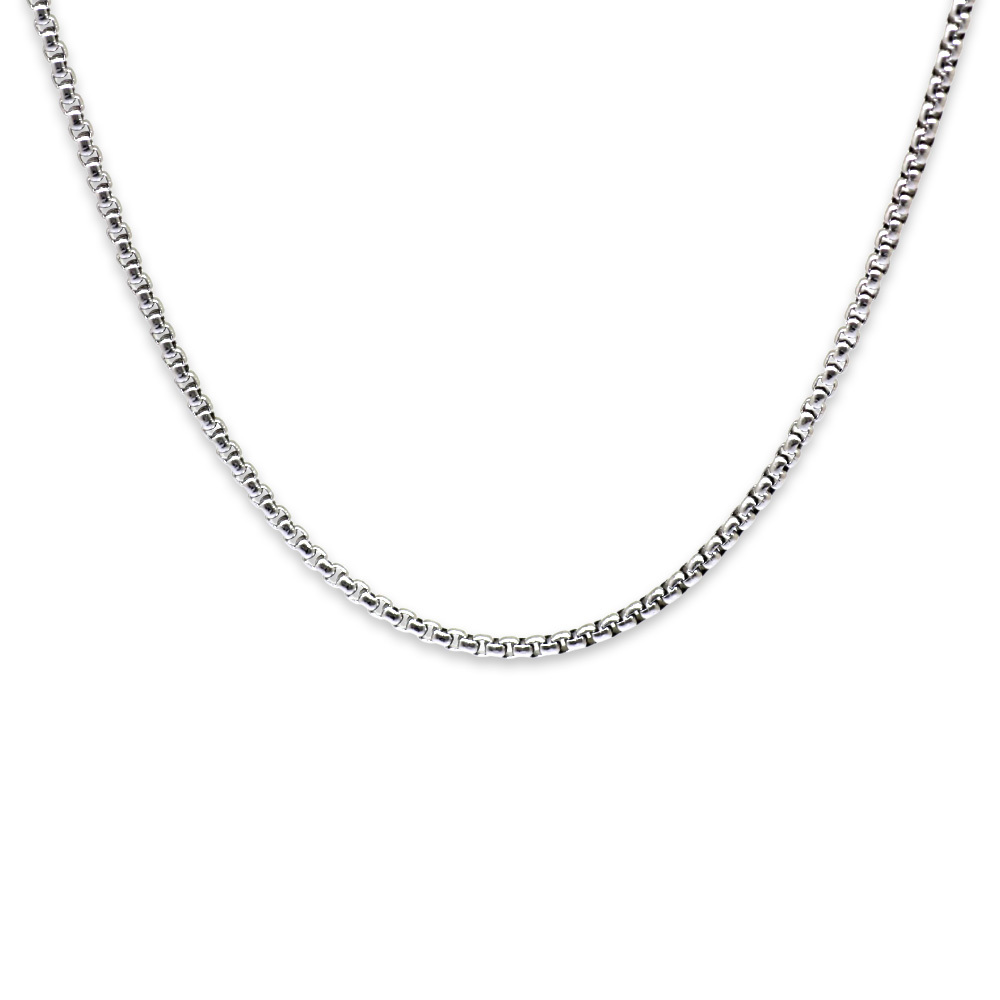 Erkek Çelik Zincir - Popcorn Tasarım - Gümüş Renk - 60 cm - 1