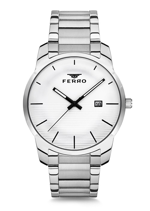 Ferro Gümüş Çelik Kordon Erkek Kol Saati F81883A-898-A3 F81883A-898-A3 - 1