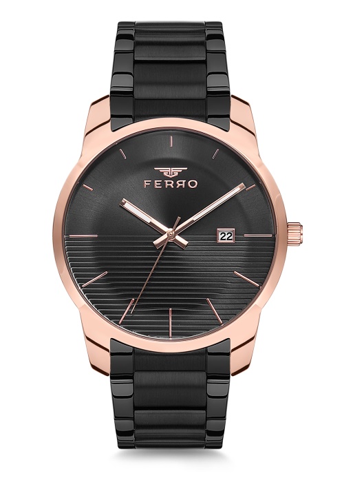 Ferro Siyah Çelik Kordon Erkek Kol Saati F81883A-898-R F81883A-898-R - 1