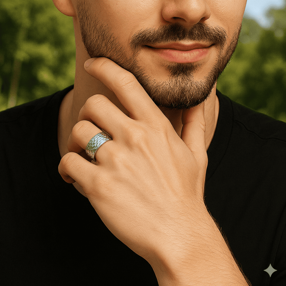 Erkek Xuping Çelik Alyans - Geniş Model - Gümüş Renk - 20 Ölçü - 2