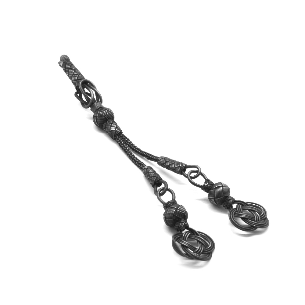 Eskitme Renk 1000 Ayar Gümüş Kazaz 2 li Püskül - 2