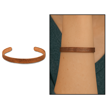 Kadın Bakır Bileklik - Dalga Desenli - Esnek Yapılı - Tesbihane