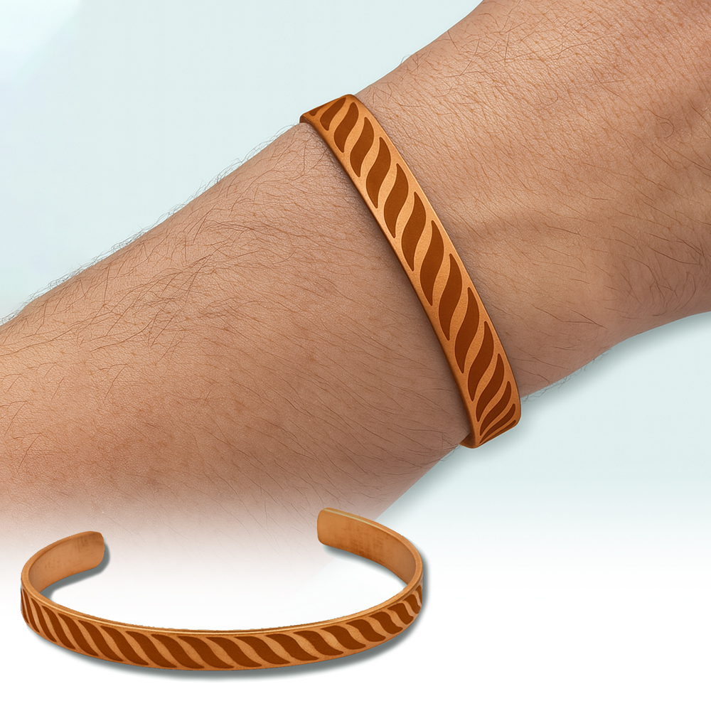 Erkek Bakır Bileklik - Modern Tasarım - Esnek Yapılı - 1