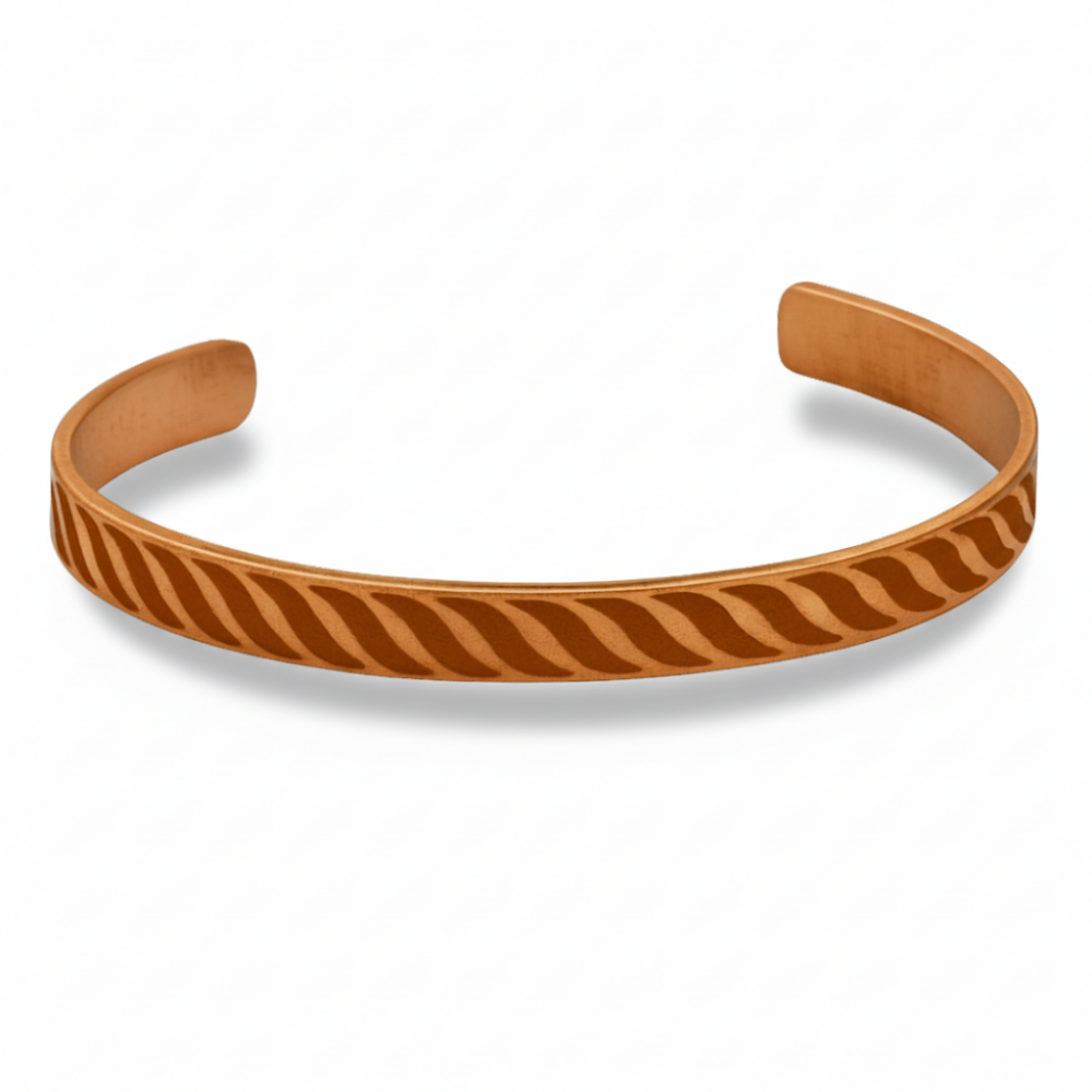 Erkek Bakır Bileklik - Modern Tasarım - Esnek Yapılı - 4