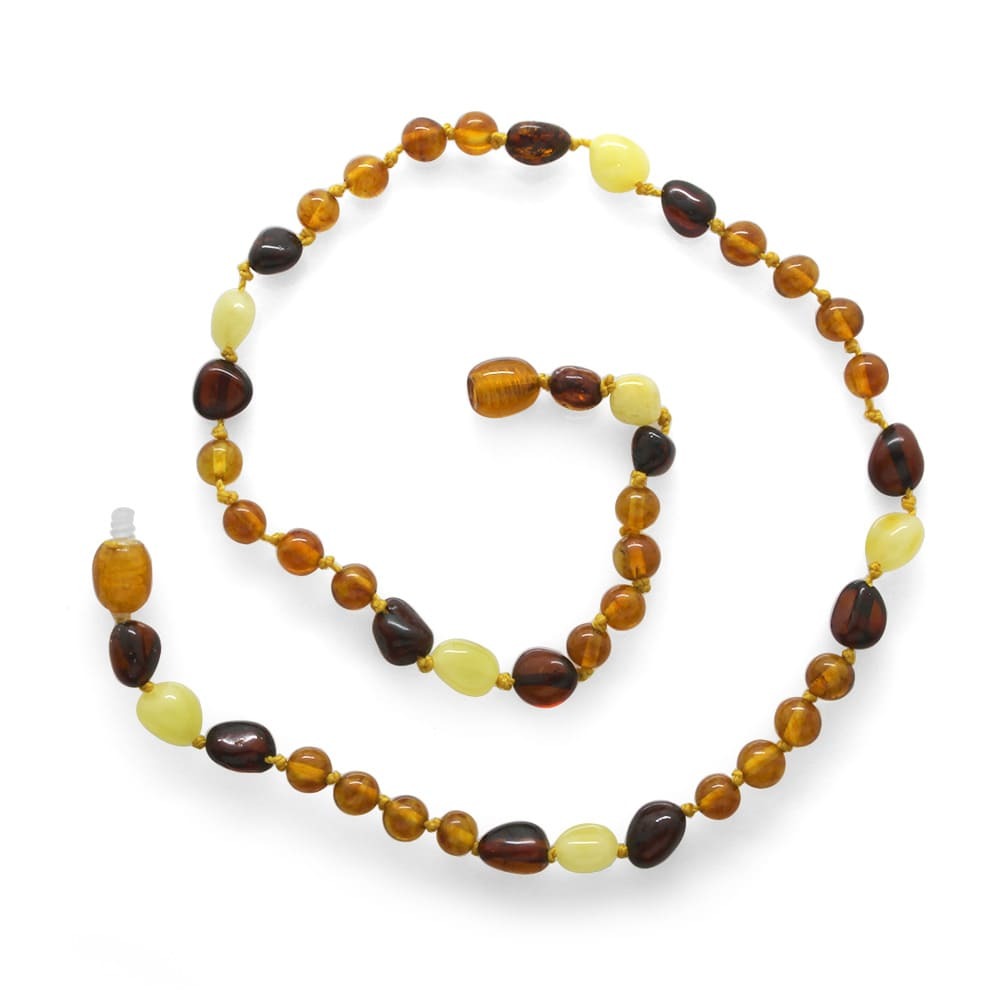 Exclusive Renk Doğal Damla Kehribar Taşlı Bebek Diş Kolyesi - 3