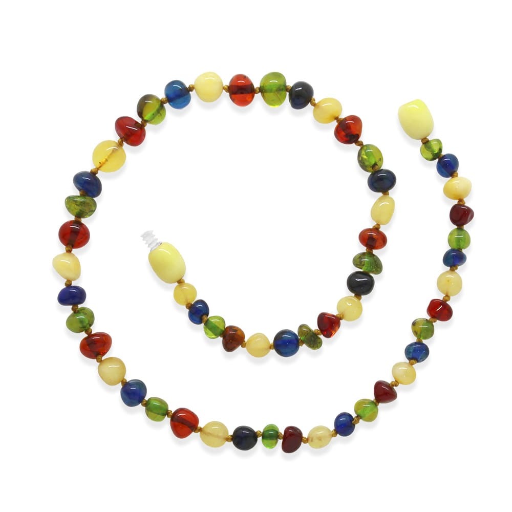 Exclusive Renkli Özel Seri Doğal Damla Kehribar Taşlı Bebek Diş Kolyesi - 3