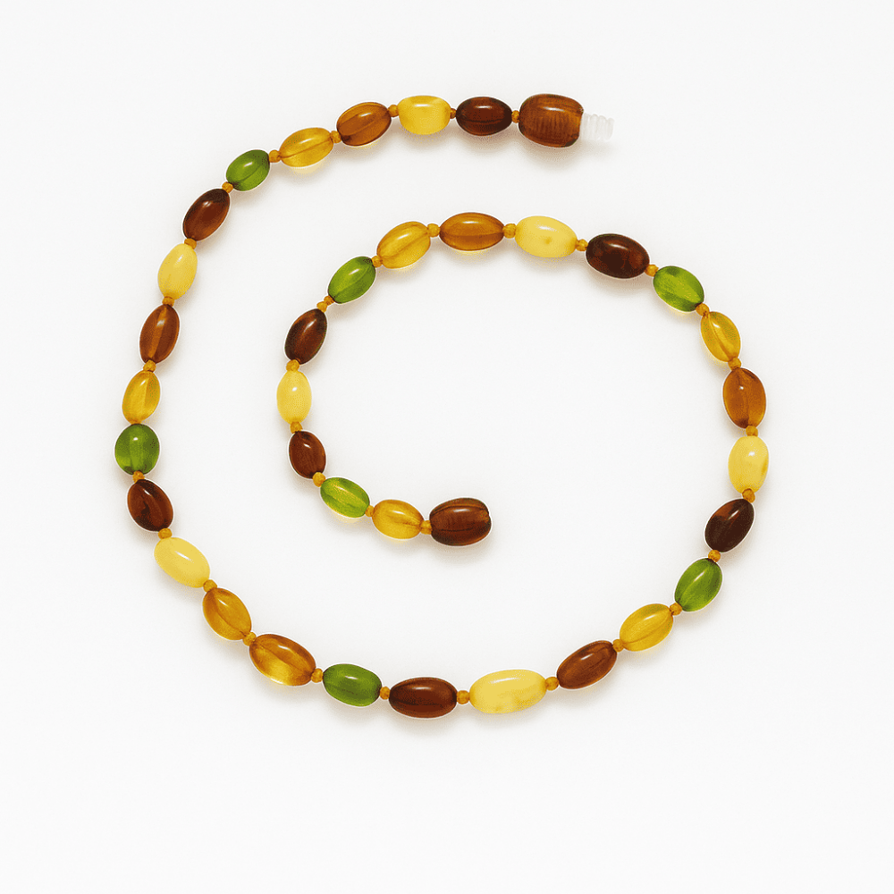 Exclusive Renkli Özel Seri Natural Damla Kehribar Taşlı Bebek Diş Kolyesi - 3