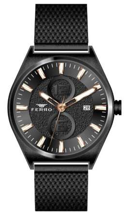 Ferro Siyah Hasır Kordon Erkek Kol Saati F11090C-G F11090C-G - FERRO