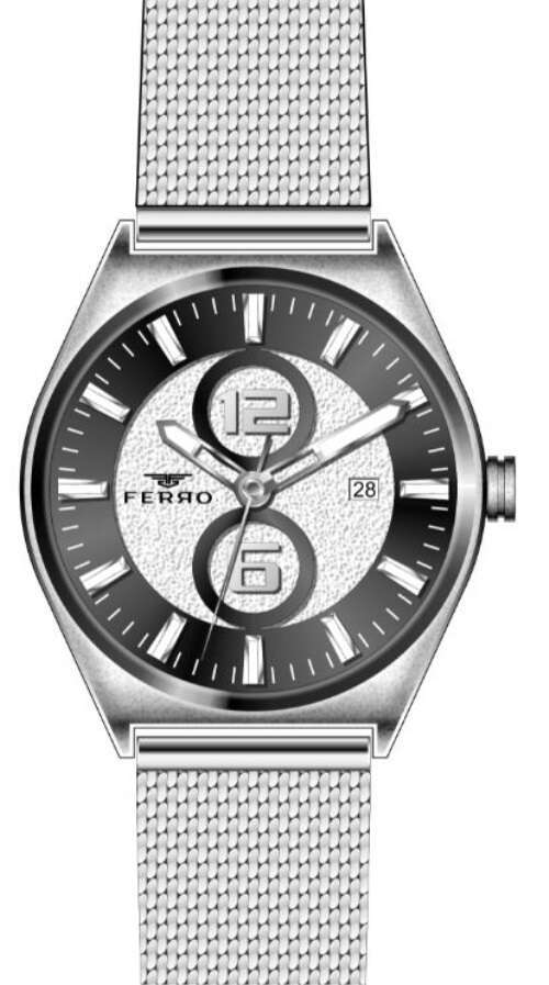 Ferro Gümüş Hasır Kordon Erkek Kol Saati F11090C-J2 F11090C-J2 - 1